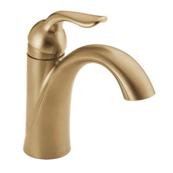 Lahara Gold Single-Handle Single Hole Bathroom Faucet with Metal Drain Assembly in Champagne Bronze