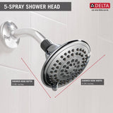 5-Spray Patterns 1.75 GPM 4.94 in. Wall Mount Fixed Shower Head in Chrome