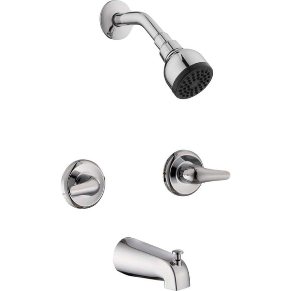 Aragon 2-Handle 1-Spray Tub and Shower Faucet in Chrome (Valve Included)