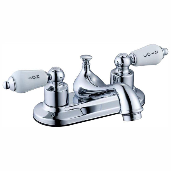 Teapot 4 in. Centerset 2-Handle Low-Arc Bathroom Faucet in Chrome