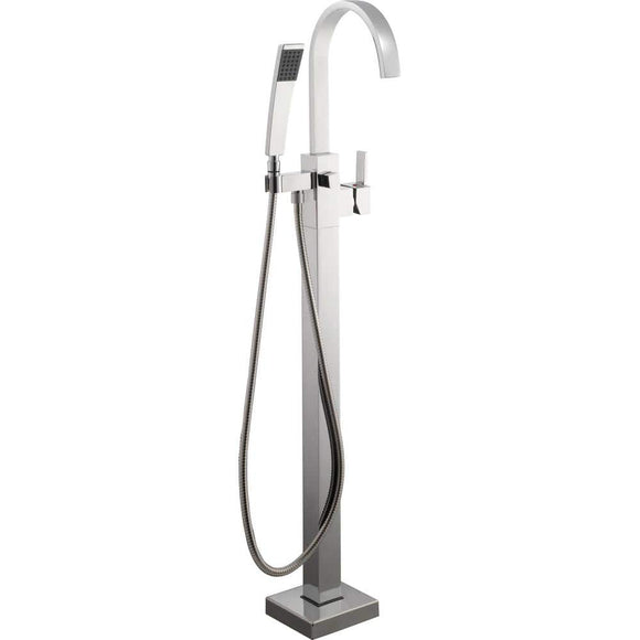 Farrington Single-Handle Freestanding Floor Mount Tub Faucet with Handheld Handshower in Chrome