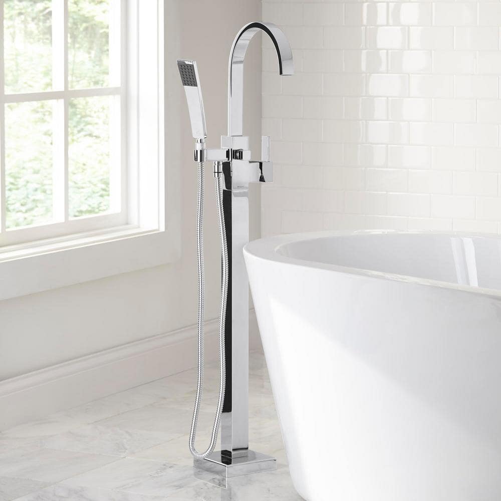 Farrington Single-Handle Freestanding Floor Mount Tub Faucet with Handheld Handshower in Chrome Farrington Single-Handle Freestanding Floor Mount Tub Faucet with Handheld Handshower in Chrome