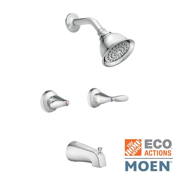 Adler 2-Handle 1-Spray Tub and Shower Faucet in Chrome (Valve Included)