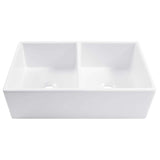 Bradstreet II 33 in. Farmhouse Apron Front Undermount Double Bowl Crisp White Fireclay Kitchen Sink