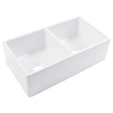 Bradstreet II 33 in. Farmhouse Apron Front Undermount Double Bowl Crisp White Fireclay Kitchen Sink