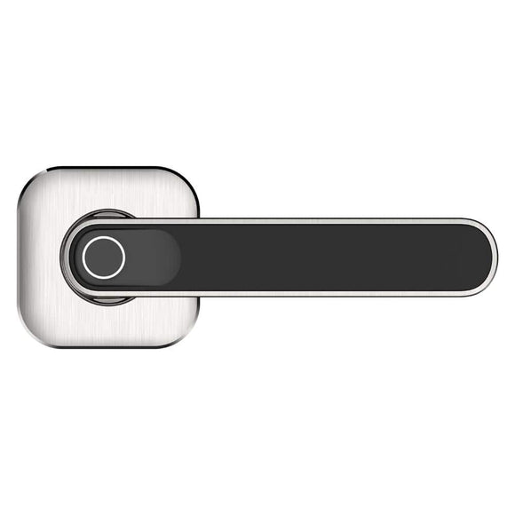 Defiant Satin Nickel Electronic Lever Door Lock with Biometric Fingerprint Deadbolt