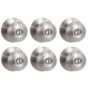 Hartford Satin Nickel Bed/Bath Door Knob Contractor Pack (6-Pack)