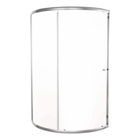 Foundations 38 in. W x 70 in. H Round Sliding Framed Corner Shower Enclosure in Chrome