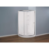 Foundations 38 in. W x 70 in. H Round Sliding Framed Corner Shower Enclosure in Chrome