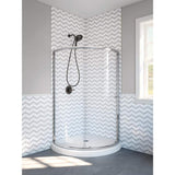 Foundations 38 in. W x 70 in. H Round Sliding Framed Corner Shower Enclosure in Chrome