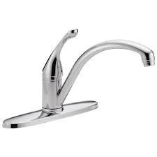 Delta Classic Chrome 1-Handle Deck-Mount Low-Arc Handle Kitchen Faucet (Deck Plate Included)