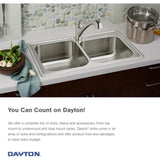 Dayton Drop-In Stainless Steel 33 in. 4-Hole 50/50 Double Bowl Kitchen Sink