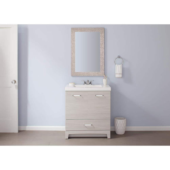 Stancliff 31 in. Single Sink Elm Sky Bath Vanity with White Cultured Marble Top (Assembled)