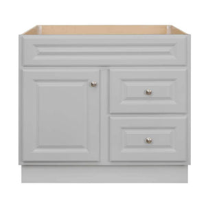 Hampton 36 in. W x 21 in. D x 33.5 in. H Bath Vanity Cabinet without Top in Dove Gray