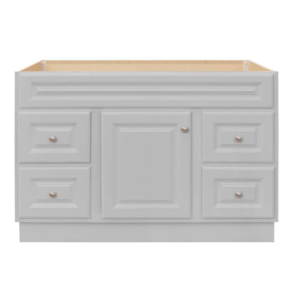 Hampton 48 in. W x 21 in. D x 33.5 in. H Bath Vanity Cabinet without Top in Dove Gray