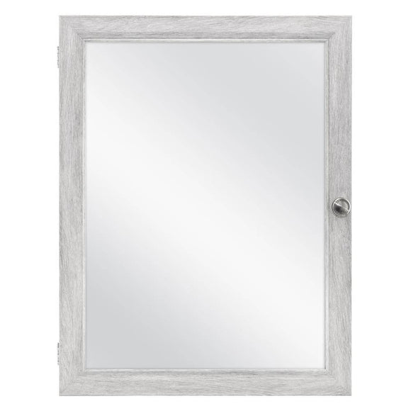 20 in. x 26 in. Recessed or Surface Mount Framed Medicine Cabinet in Gray with Mirror