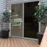 36 in. x 80 in. Adjustable Fit Gray Metal Sliding Patio Screen Door