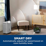 GE 50-Pint Dehumidifier with Built-in Pump for Basement, Garage or Wet Rooms up to 4500 sq. ft. in Grey, ENERGY STAR