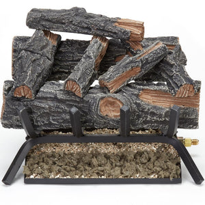 18 in. 45,000 BTU Match Light Mountain Oak Vented Natural Gas Log Set