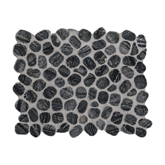 Henley Pebble 12 in. x 12 in. x 10mm Tumbled Marble Mosaic Floor and Wall Tile (1 sq. ft. / Each)