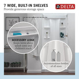 Delta Classic 500 32 in. W x 73.25 in. H x 32 in. D 3-Piece Direct-to-Stud Alcove Shower Surrounds in High Gloss White