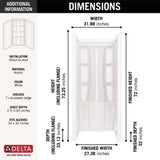 Delta Classic 500 32 in. W x 73.25 in. H x 32 in. D 3-Piece Direct-to-Stud Alcove Shower Surrounds in High Gloss White