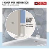 Classic 500 60 in. L x 32 in. W Alcove Shower Pan Base with Right Drain in High Gloss White