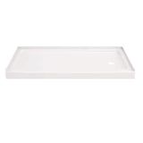 Classic 500 60 in. L x 32 in. W Alcove Shower Pan Base with Right Drain in High Gloss White