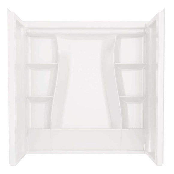 Delta Classic 500 60 in. W x 61.25 in. H x 32 in. D 3-Piece Direct-to-Stud Alcove Tub Surrounds in High Gloss White