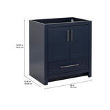 Craye 30 in. W x 22 in. D x 34 in. H Bath Vanity Cabinet without Top in Deep Blue