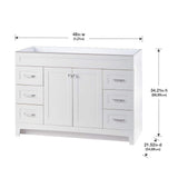 Thornbriar 48 in. W x 22 in. D x 34 in. H Bath Vanity Cabinet without Top in Polar White