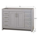 Westcourt 48.0 in. W x 21.7 in. D x 34.2 in. H Bath Vanity Cabinet without Top in Sterling Gray