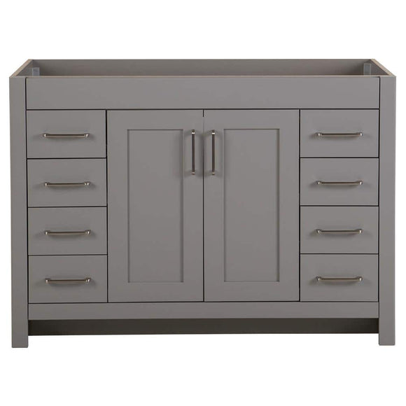 Westcourt 48.0 in. W x 21.7 in. D x 34.2 in. H Bath Vanity Cabinet without Top in Sterling Gray