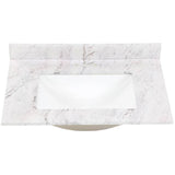 31 in. W x 22 in. D Engineered Stone Composite White Rectangular Single Sink Vanity Top in Lunar