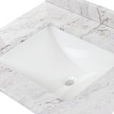 31 in. W x 22 in. D Engineered Stone Composite White Rectangular Single Sink Vanity Top in Lunar