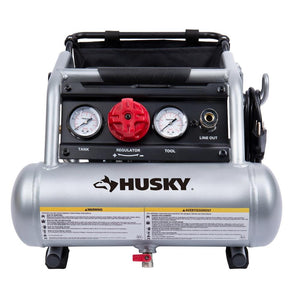 Husky 1 Gal. Portable Electric-Powered Silent Air Compressor