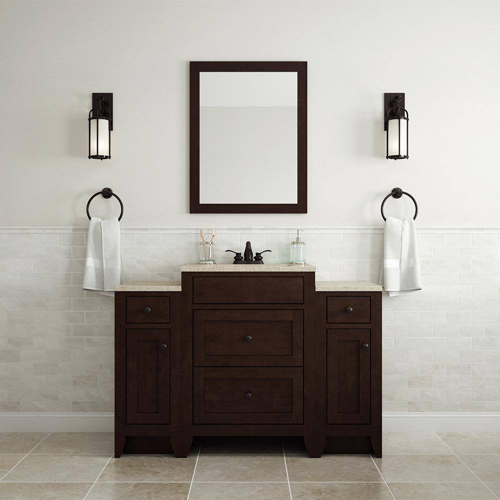 Modular 24 in. x 31 in. Framed Vanity Mirror in Java Modular 24 in. x 31 in. Framed Vanity Mirror in Java