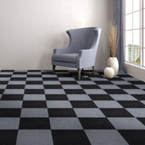 Nexus - Black Residential 12 x 12 in. Peel and Stick Carpet Tile Square (12 sq. ft.)