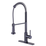 Paulina Single-Handle Spring Neck Pull Down Sprayer Kitchen Faucet in Matte Black