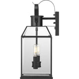 Canton Heights 18 in. 2-Light Matte Black Transitional Outdoor Wall Lantern with Clear Beveled Glass