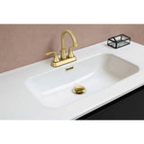 Deveral 4 in. Centerset 2-Handle High-Arc Bathroom Faucet in Matte Gold