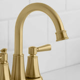 Melina 4 in. Centerset 2-Handle High-Arc Bathroom Faucet in Matte Gold