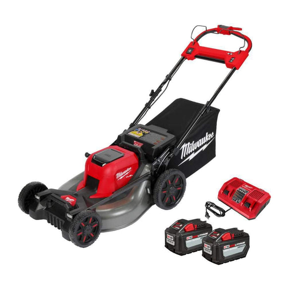 Milwaukee M18 FUEL Brushless Cordless 21 in. Walk Behind Dual Battery Self-Propelled Mower w/(2) 12.0Ah Battery and Rapid Charger