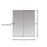 60 in. x 80 in. Beveled Edge Backed Mirror Aluminum Frame Interior Closet Sliding Door with Chrome Trim