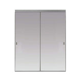 60 in. x 80 in. Beveled Edge Backed Mirror Aluminum Frame Interior Closet Sliding Door with Chrome Trim