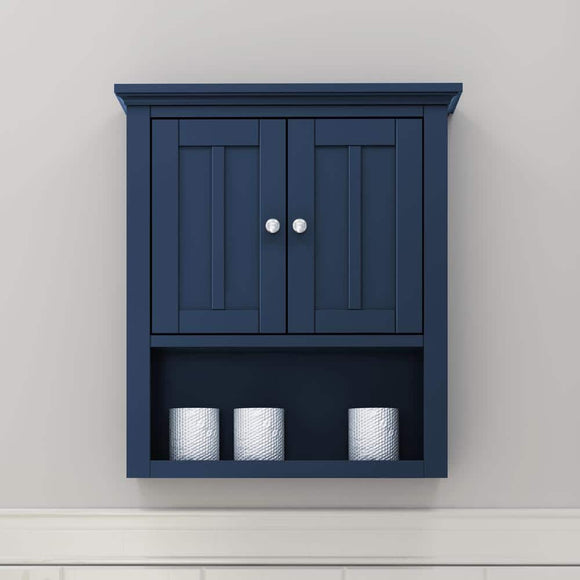 Fremont 23 in. W x 7 in. D x 26 in. H Bathroom Storage Wall Cabinet in Navy Blue