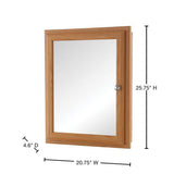 20-3/4 in. x 25-3/4 in. Fog Free Framed Recessed or Surface-Mount Bathroom Medicine Cabinet in Oak