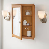 20-3/4 in. x 25-3/4 in. Fog Free Framed Recessed or Surface-Mount Bathroom Medicine Cabinet in Oak