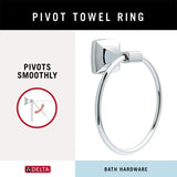 Portwood 4-Piece Bath Hardware Set with 24 in. Towel Bar, Toilet Paper Holder, Towel Ring, Towel Hook in Polished Chrome