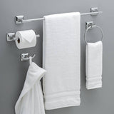 Portwood 4-Piece Bath Hardware Set with 24 in. Towel Bar, Toilet Paper Holder, Towel Ring, Towel Hook in Polished Chrome